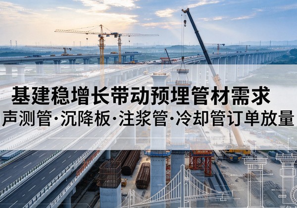 福贡基建稳增长带动预埋监测管材需求，声测管、沉降板、注浆管订单持续放量